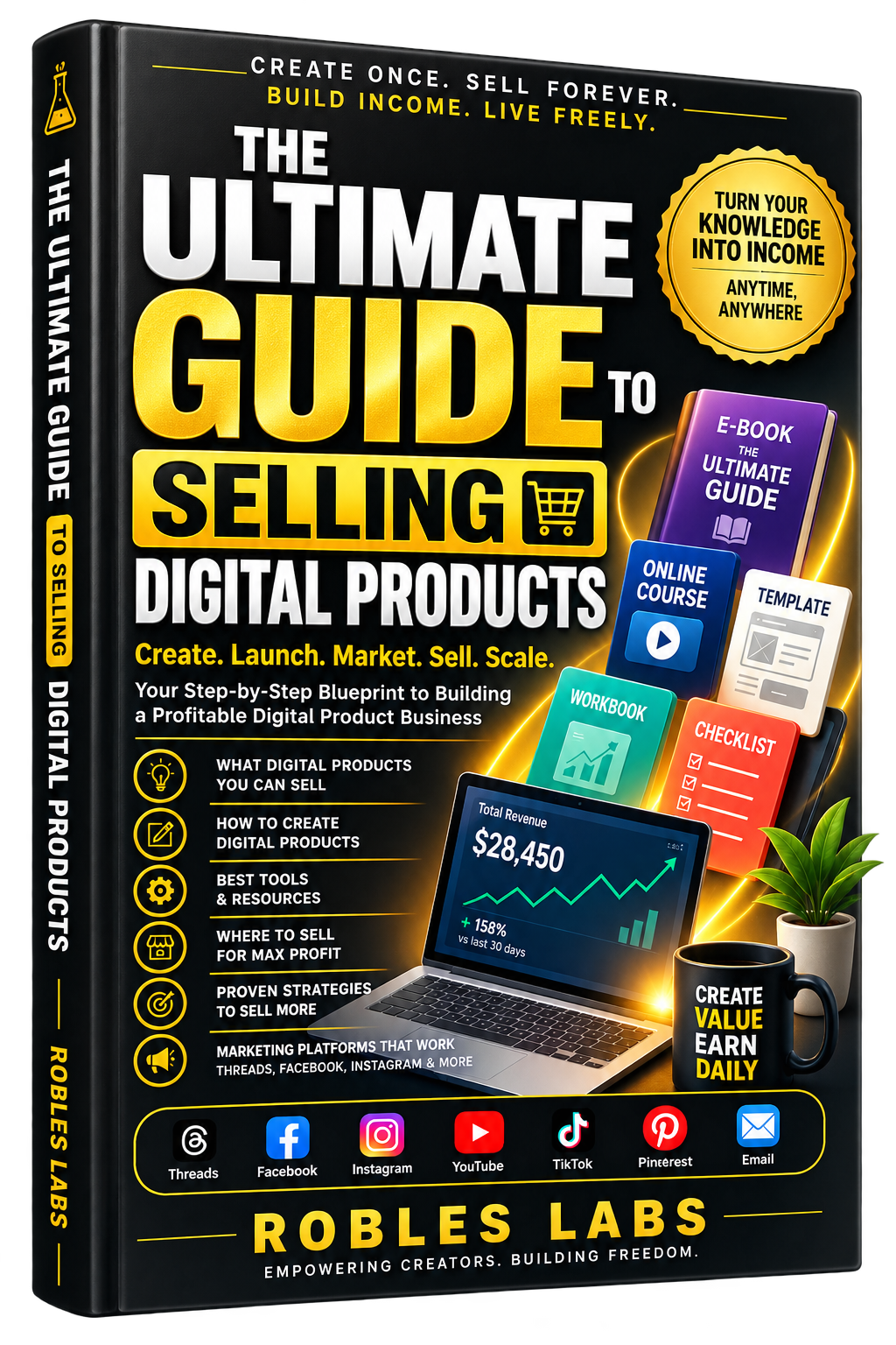 The Ultimate Guide to Selling Digital Products — book cover by Robles Labs