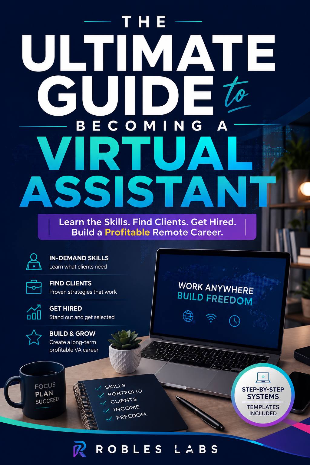 The Ultimate Guide to Becoming a Virtual Assistant book cover by Robles Labs