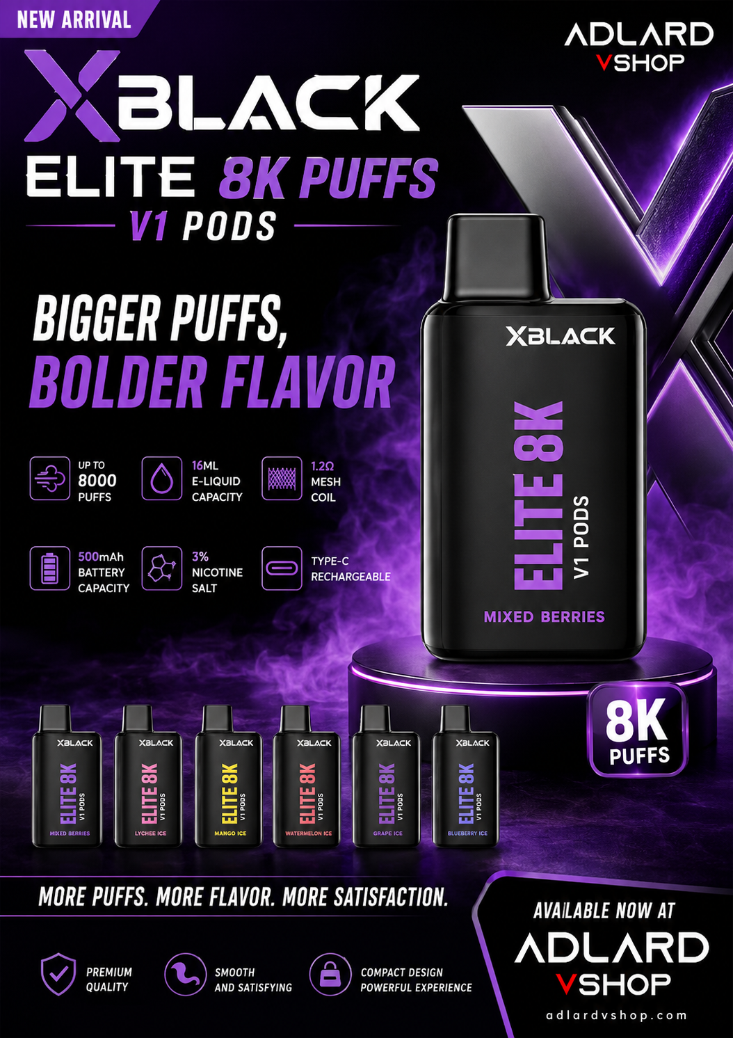XBLACK Elite 8K V1 Pods